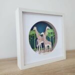 Girafes en famille - Cadre lumineux 3D