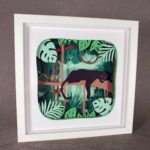 Panthère noire dans la jungle - Cadre lumineux 3D